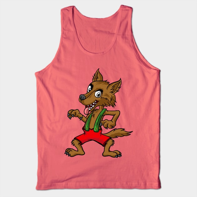 Big Bad Wolf - Three Pigs Lazy Halloween Costume Tank Top by Sticker Steve